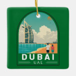 Dubai United Arab Emirates Retro Travel Art Keramisch Ornament<br><div class="desc">Dubai ontwerp van vectorkunst. Dubai is een stad en emirate in de Verenigde Arabische Emiraten,  bekend om luxe winkelen,  ultramoderne architectuur en een levendige nachtelijke scene.</div>