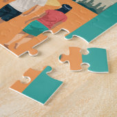 Dubai United Arab Emirates Retro Travel Art Legpuzzel (Zijkant)