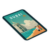 Dubai United Arab Emirates Retro Travel Art Magneet (Rechterzijde)