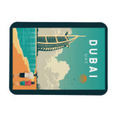 Dubai United Arab Emirates Retro Travel Art Magneet (Horizontaal)