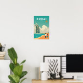 Dubai United Arab Emirates Retro Travel Art Poster (Thuiskantoor)