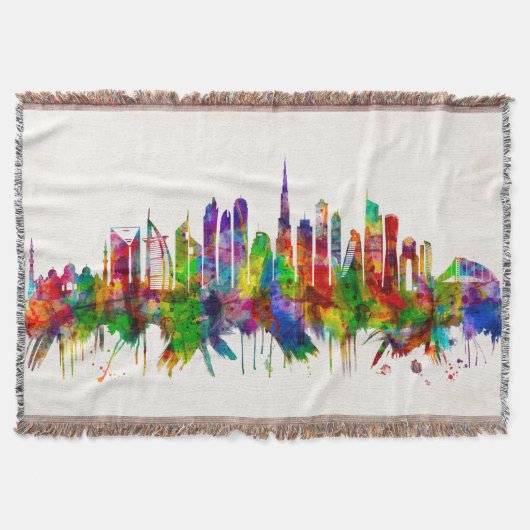 Dubai United Arab Emirates Skyline Deken (Voorkant)