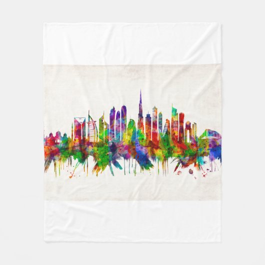Dubai United Arab Emirates Skyline Fleece Deken (Voorkant)