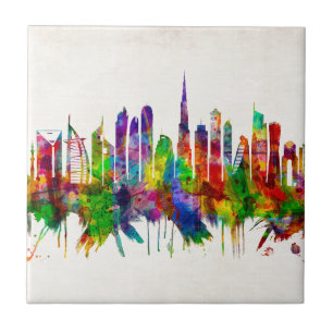 Dubai United Arab Emirates Skyline Tegeltje