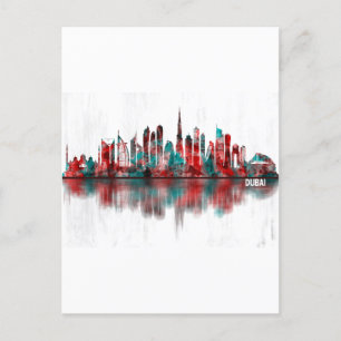 Dubai United Arab Emirates Skyline Uitnodiging Briefkaart