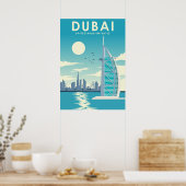 Dubai United Arab Emirates Travel Illustration Poster (Keuken)