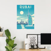 Dubai United Arab Emirates Travel Illustration Poster (Thuiskantoor)