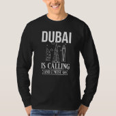 Dubai United Arab Emirates Uae City Skyline Map Tr T-shirt (Voorkant)