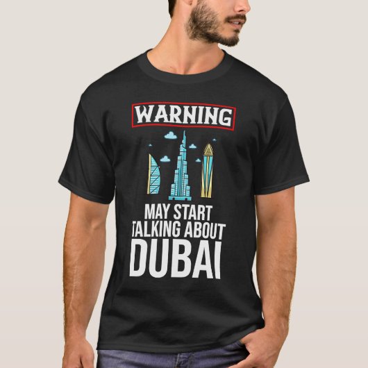 Dubai United Arab Emirates Uae City Skyline Map Tr T-shirt (Voorkant)