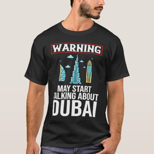 Dubai United Arab Emirates Uae City Skyline Map Tr T-shirt (Voorkant)