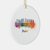 Dubai V2 skyline in watercolor Keramisch Ornament (Rechts)