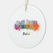Dubai V2 skyline in watercolor Keramisch Ornament (Links)