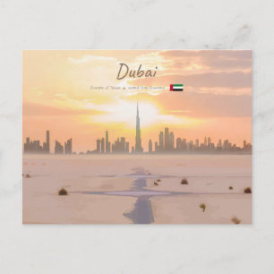 Dubai, VAE - Burj Khalifa woestijn skyline Briefkaart