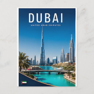 Dubai VAE Futuristische Silhouette Woestijn Golf R Briefkaart