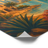 Dubai VAE Illustratie Reis Kunst Vintage Poster (Hoek)