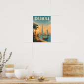 Dubai VAE Illustratie Reis Kunst Vintage Poster (Keuken)