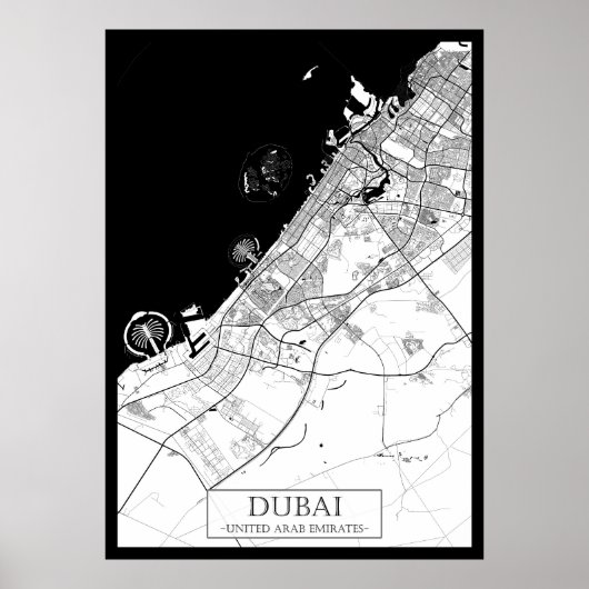 Dubai VAE Kaart Poster (Voorkant)