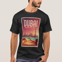 Dubai VAE Nacht Skyline Illustratie Reis Kunst