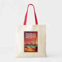 Dubai VAE Nacht Skyline Illustratie Reis Kunst