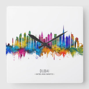 Dubai VAE Silhouette Vierkante Klok