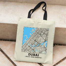 Dubai, VAE Stad Kaart Boodschappentas Tote Bag