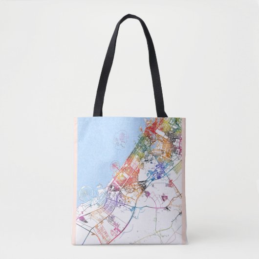 Dubai VAE Stadkaart Tote Bag (Voorkant)