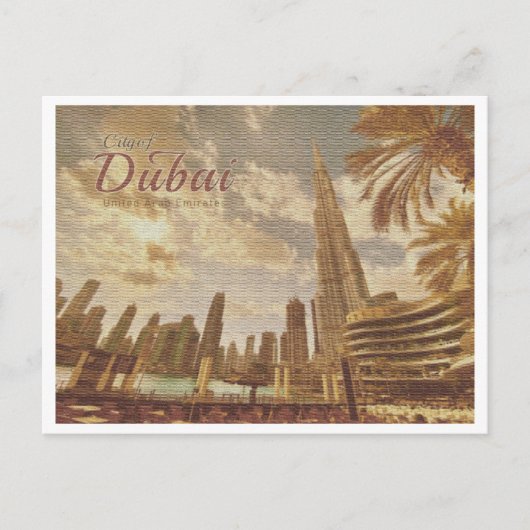 DUBAI VAE VINTAGE - BURJ KHALIFA BRIEFKAART (Voorkant)