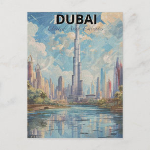 Dubai Verenigde Arabische Emiraten A Water Naast Briefkaart