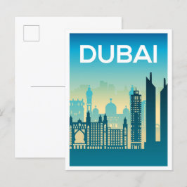 Dubai Verenigde Arabische Emiraten Art Travel Illu Briefkaart