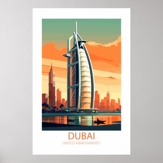 Dubai Verenigde Arabische Emiraten Beroemde reispl Poster (Voorkant)