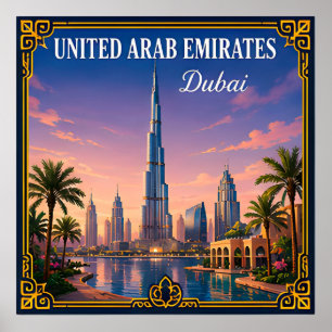 🌇 Dubai Verenigde Arabische Emiraten Herinnering Poster