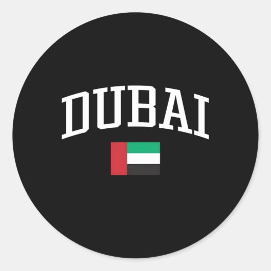 Dubai Verenigde Arabische Emiraten Landenvlag Ronde Sticker (Voorkant)