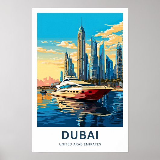 Dubai Verenigde Arabische Emiraten Reisprint Poster (Voorkant)