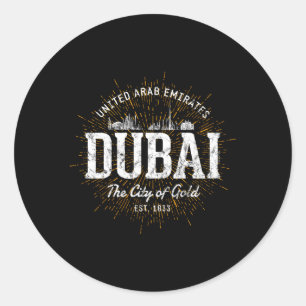 Dubai Verenigde Arabische Emiraten Stijl Dubai Ronde Sticker