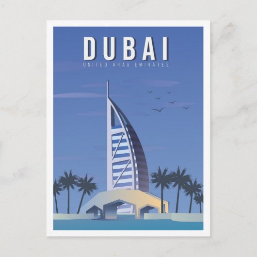 Dubai Verenigde Arabische Emiraten VAE Art Vintage Briefkaart (Voorkant)