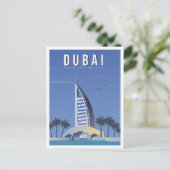 Dubai Verenigde Arabische Emiraten VAE Art Vintage Briefkaart (Staand voorkant)