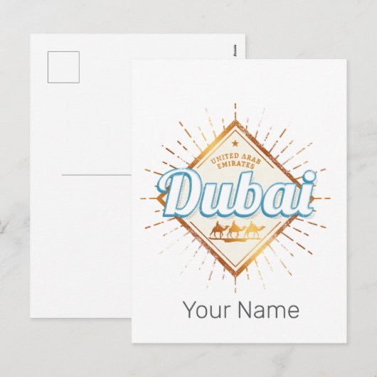 Dubai Verenigde Arabische Emiraten  VAE Souvenir Feestdagenkaart (Voorkant / Achterkant)