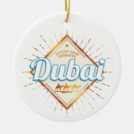 Dubai Verenigde Arabische Emiraten VAE Souvenir Keramisch Ornament (Voorkant)