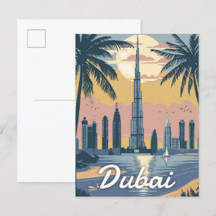 Dubai Verenigde Arabische Emiraten Vintage Reizen Briefkaart