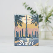 Dubai Verenigde Arabische Emiraten Vintage Reizen Briefkaart (Staand voorkant)