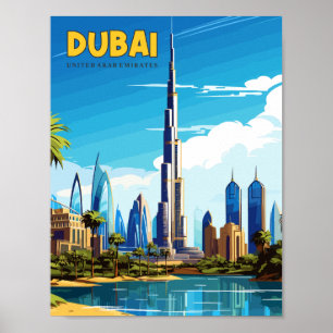 Dubai Verenigde Arabische Emiraten vintage reizen Poster