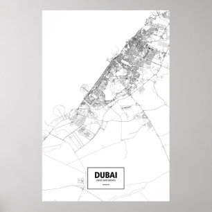 Dubai, Verenigde Arabische Emiraten (zwart op wit) Poster