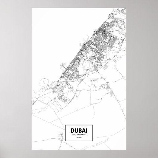 Dubai, Verenigde Arabische Emiraten (zwart op wit) Poster (Voorkant)
