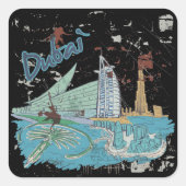 Dubai Vierkante Sticker (Voorkant)