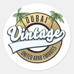 Dubai Vintage Verenigde Arabische Emiraten  Ronde Sticker