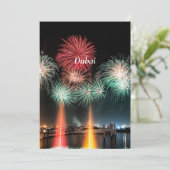 Dubai-vuurwerk, met etiket, kaart (Staand voorkant)