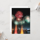 Dubai-vuurwerk, met etiket, kaart (Voorkant / Achterkant in situ)