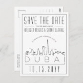 Dubai Wedding Deco Skyline Save the Date Briefkaar Briefkaart (Voorkant / Achterkant)