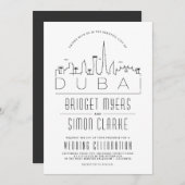 Dubai Wedding Deco Skyline Uitnodiging (Voorkant / Achterkant)