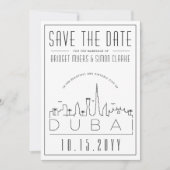 Dubai Wedding Deco Style Skyline Save the Date Kaart (Voorkant)